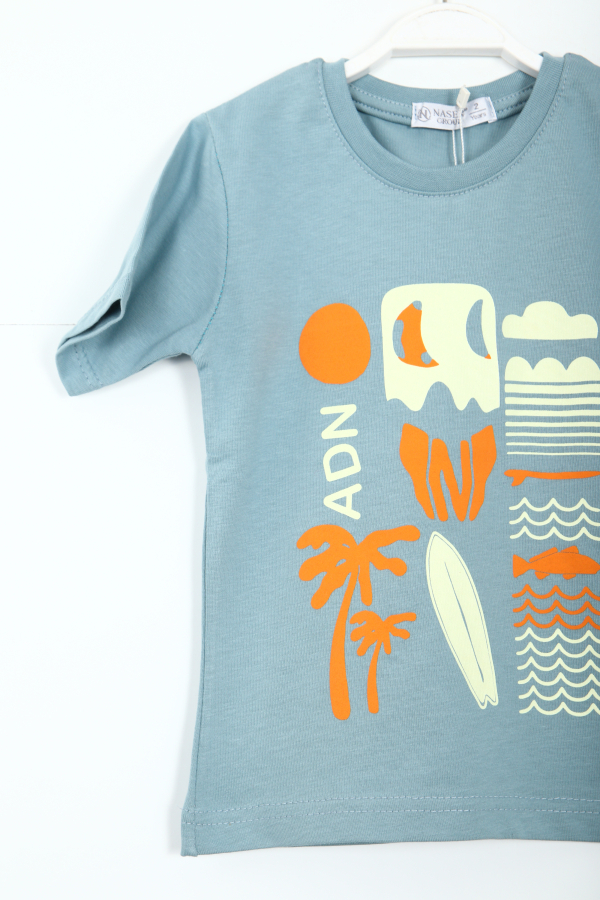 Erkek Çocuk Şort Alt Üst Takım 2-7 Yaş 3224 Mavi - 2