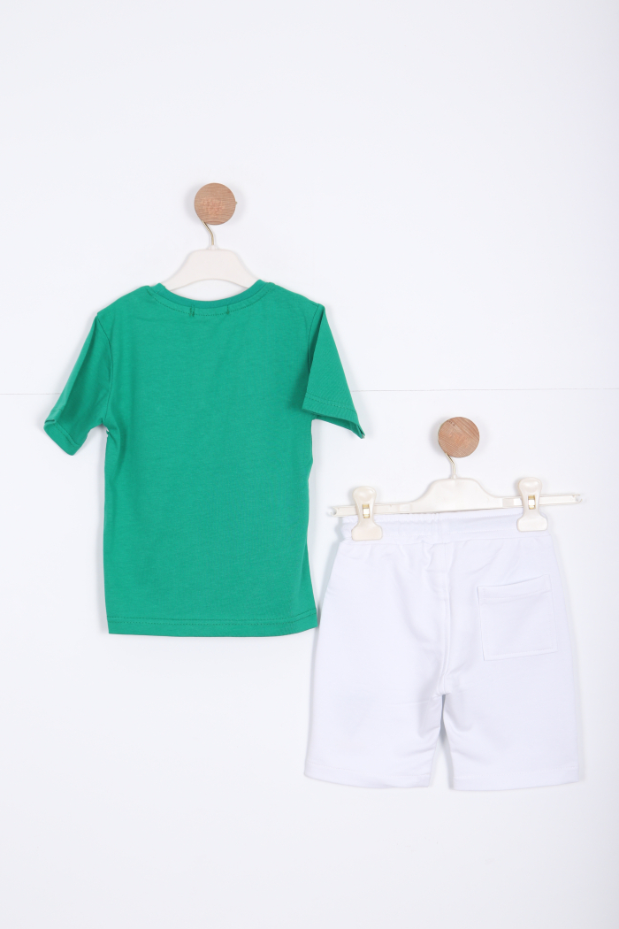 Erkek Çocuk Şort Alt Üst Takım 2-7 Yaş 3225 Yeşil - 2