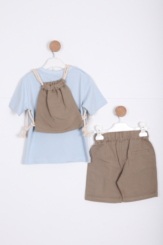 Erkek Çocuk Alt Üst Şort Takım 18-36 Ay 2141 Mavi - 2