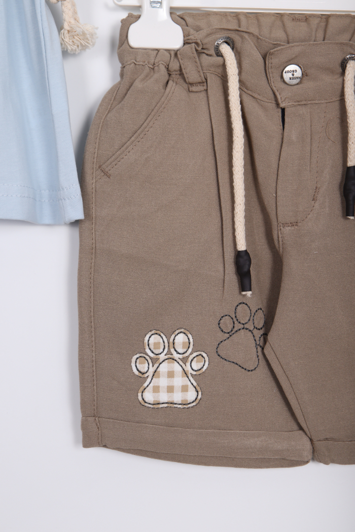 Erkek Çocuk Alt Üst Şort Takım 18-36 Ay 2141 Mavi - 3