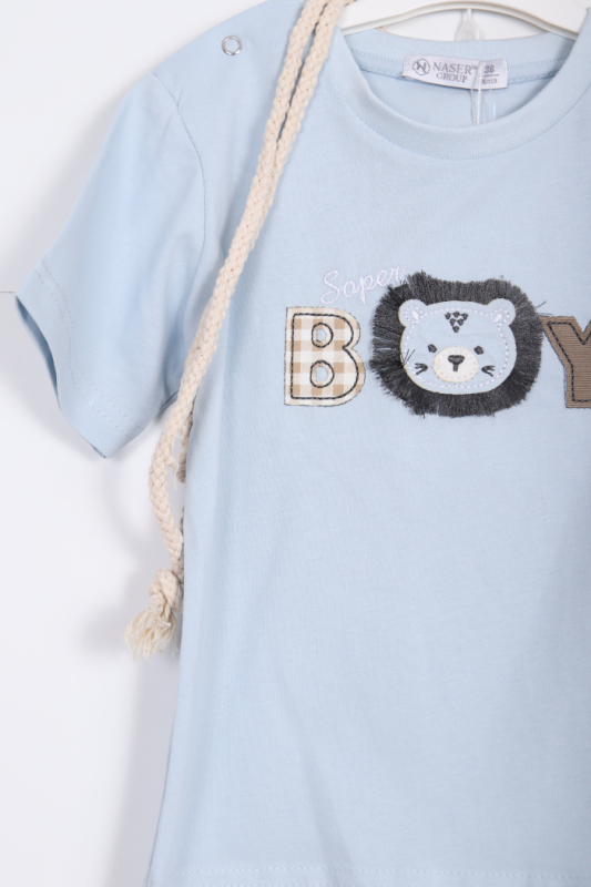 Erkek Çocuk Alt Üst Şort Takım 18-36 Ay 2141 Mavi - 4