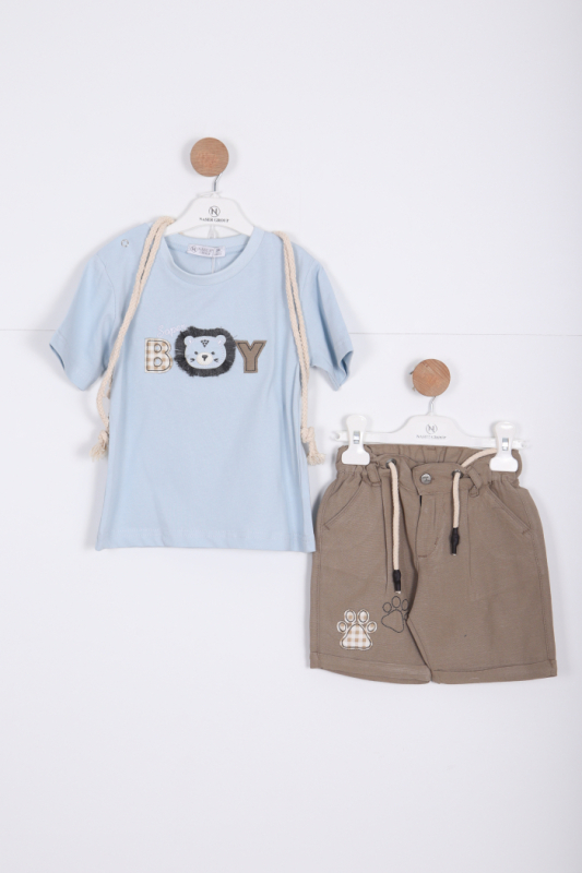 Erkek Çocuk Alt Üst Şort Takım 18-36 Ay 2141 Mavi 
