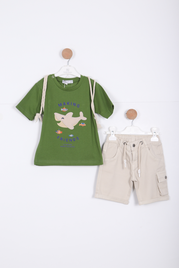 Erkek Çocuk Alt Üst Şort Takım 18-36 Ay 2142 Yeşil - 1
