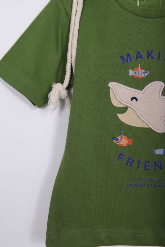 Erkek Çocuk Alt Üst Şort Takım 18-36 Ay 2142 Yeşil - 3