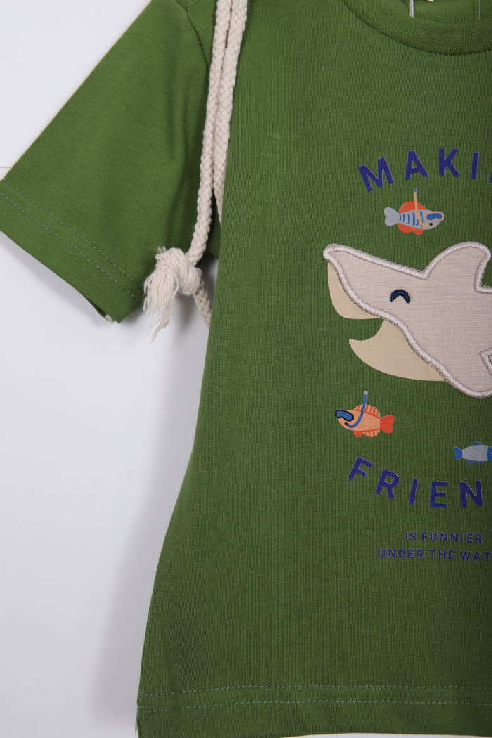 Erkek Çocuk Alt Üst Şort Takım 18-36 Ay 2142 Yeşil - 3