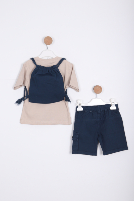 Erkek Çocuk Alt Üst Şort Takım 18-36 Ay 2142 Bej - 2