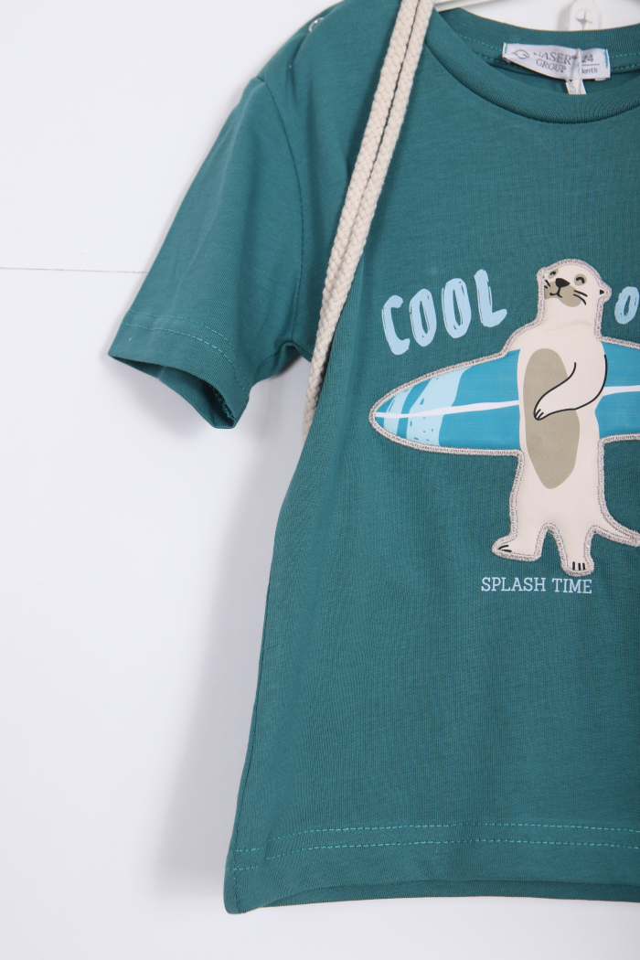 Erkek Çocuk Alt Üst Şort Takım 18-36 Ay 2143 Turkuaz - 3