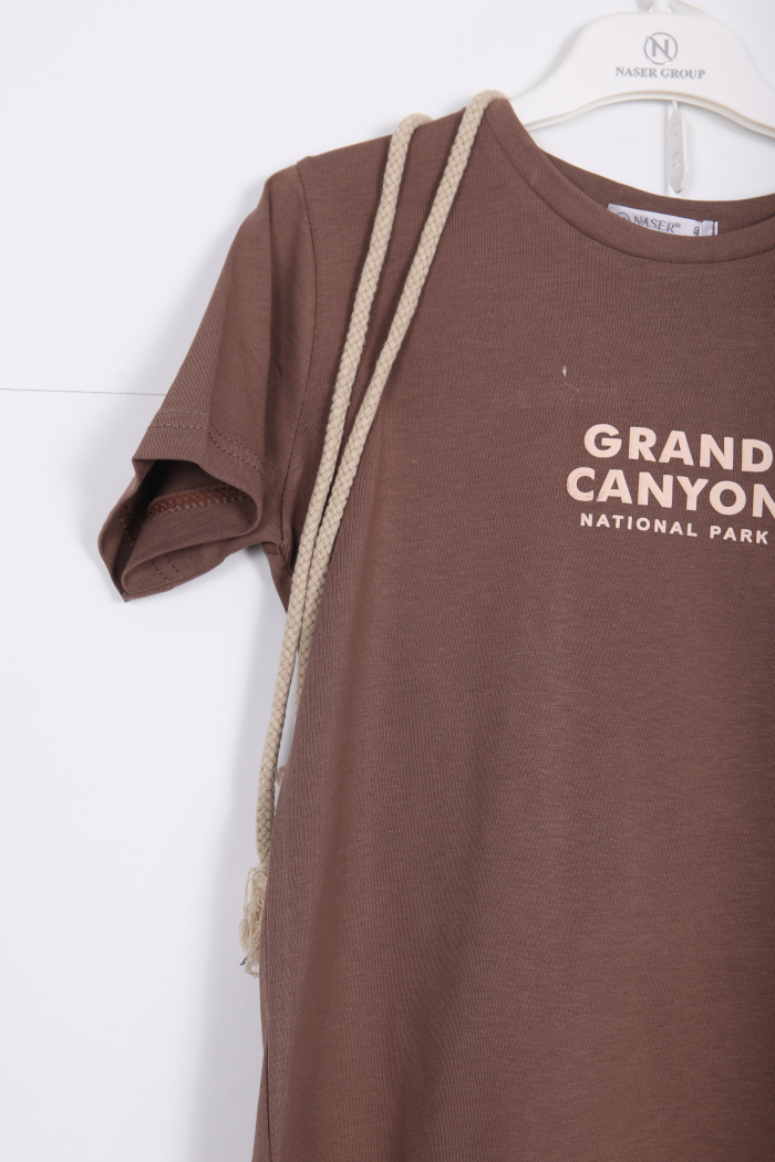 Erkek Çocuk Alt Üst Şort Takım 8-14 Yaş 4141 Kahverengi - 4