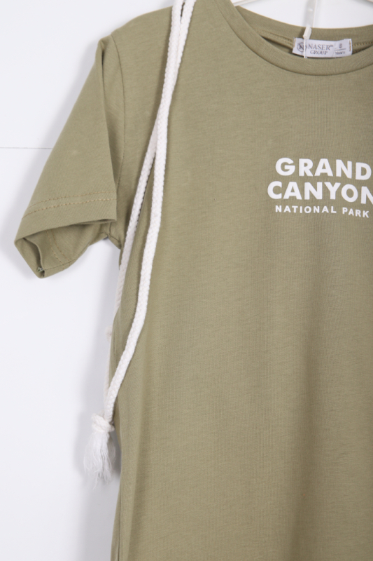 Erkek Çocuk Alt Üst Şort Takım 8-14 Yaş 4141 Haki - 3