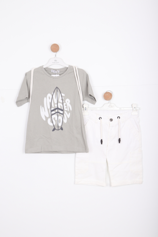 Erkek Çocuk Alt Üst Şort Takım 8-14 Yaş 4143 Mint - NASR GRUB