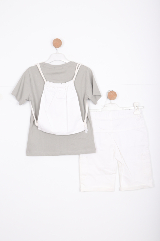 Erkek Çocuk Alt Üst Şort Takım 8-14 Yaş 4143 Mint - 2