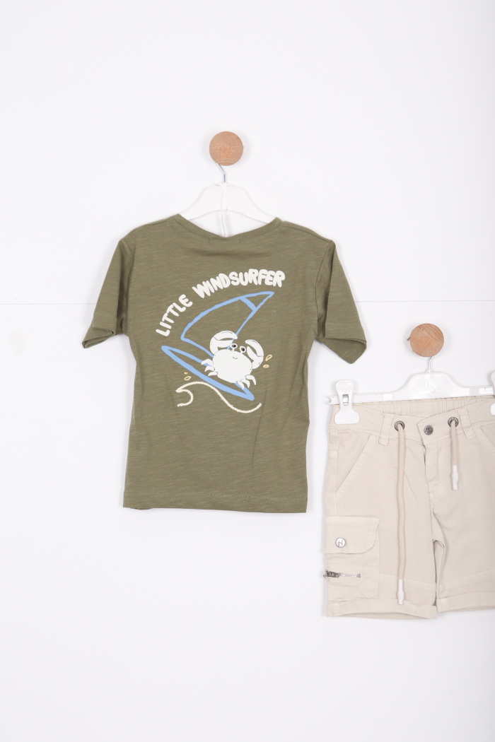 Erkek Çocuk Alt Üst Şort Takım 2-7 Yaş 3145 Yeşil - 2