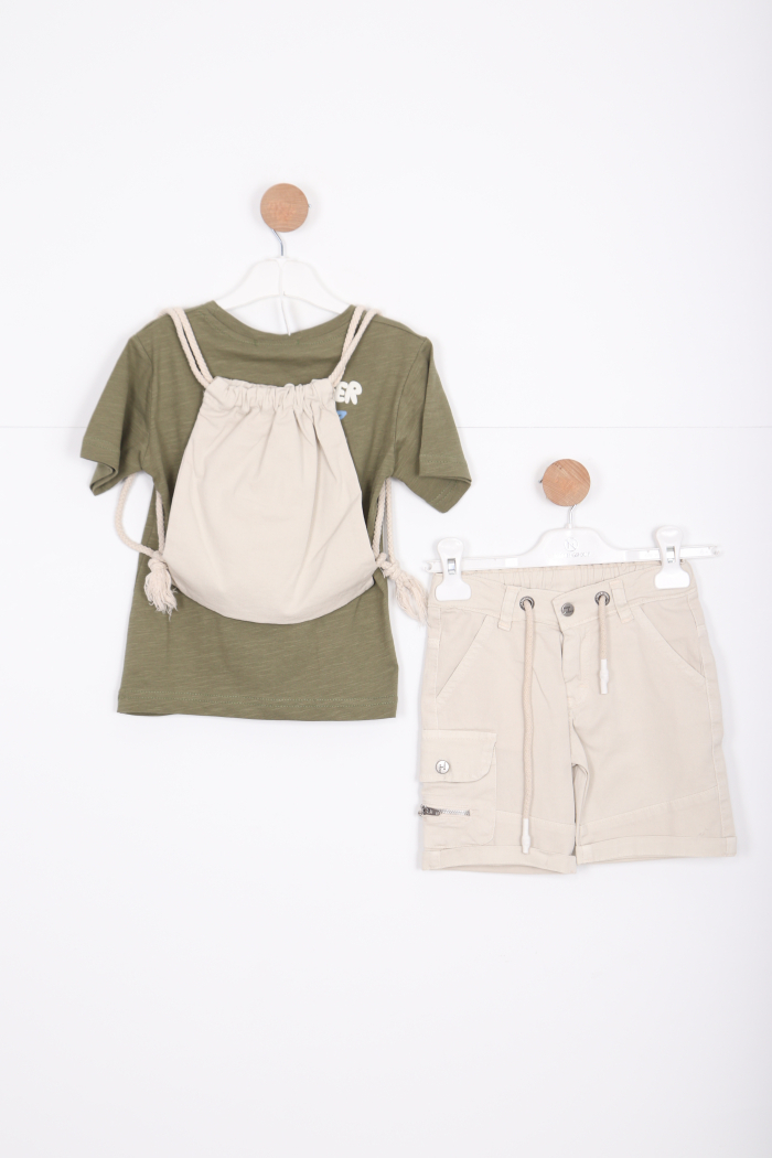 Erkek Çocuk Alt Üst Şort Takım 2-7 Yaş 3145 Yeşil - 3