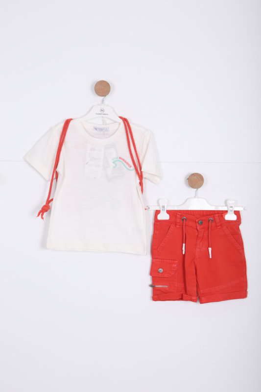 Erkek Çocuk Alt Üst Şort Takım 2-7 Yaş 3145 Ekru - NASR GRUB
