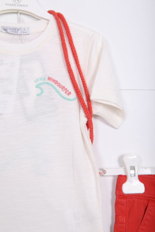 Erkek Çocuk Alt Üst Şort Takım 2-7 Yaş 3145 Ekru - 3