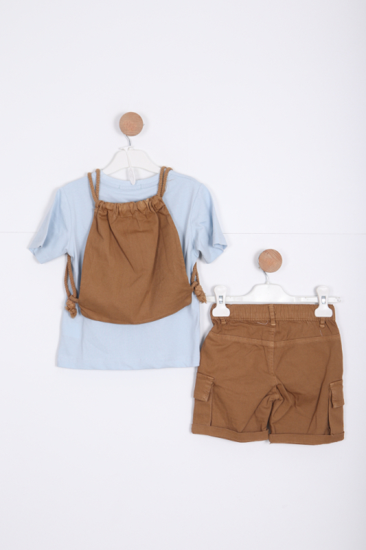 Erkek Çocuk Alt Üst Şort Takım 2-7 Yaş 3144 Mavi - 3