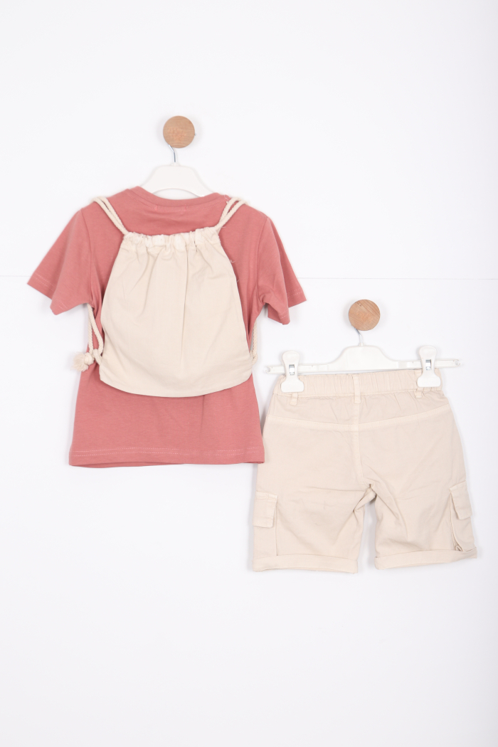 Erkek Çocuk Alt Üst Şort Takım 2-7 Yaş 3144 Nar - 2