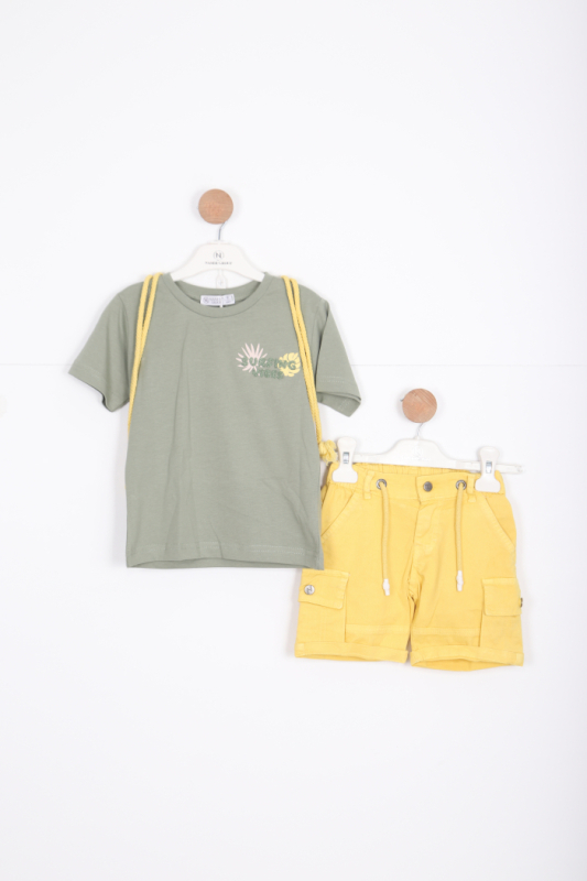 Erkek Çocuk Alt Üst Şort Takım 2-7 Yaş 3143 Gri - NASR GRUB