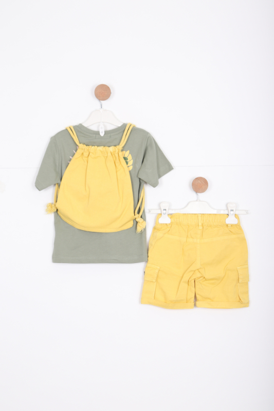 Erkek Çocuk Alt Üst Şort Takım 2-7 Yaş 3143 Gri - 2