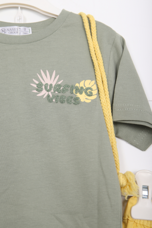 Erkek Çocuk Alt Üst Şort Takım 2-7 Yaş 3143 Gri - 3