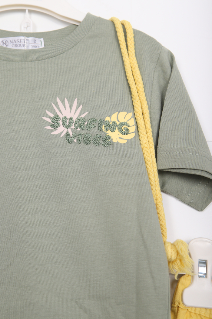 Erkek Çocuk Alt Üst Şort Takım 2-7 Yaş 3143 Gri - 3