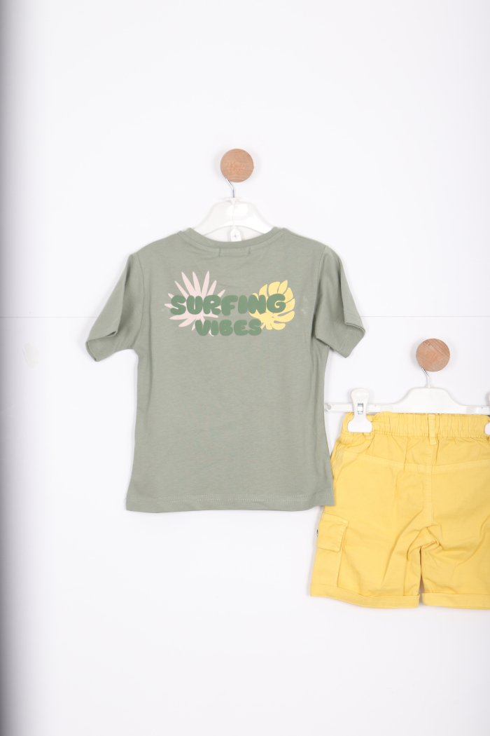 Erkek Çocuk Alt Üst Şort Takım 2-7 Yaş 3143 Gri - 4