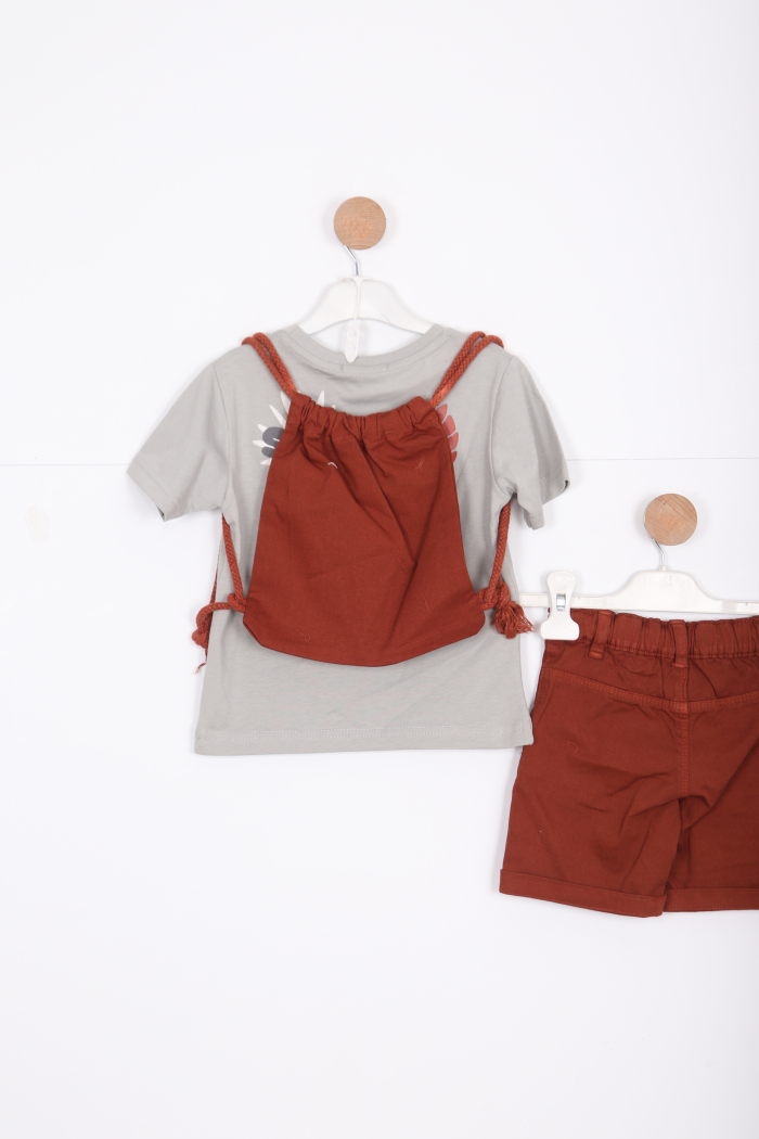 Erkek Çocuk Alt Üst Şort Takım 2-7 Yaş 3143 Haki - 2