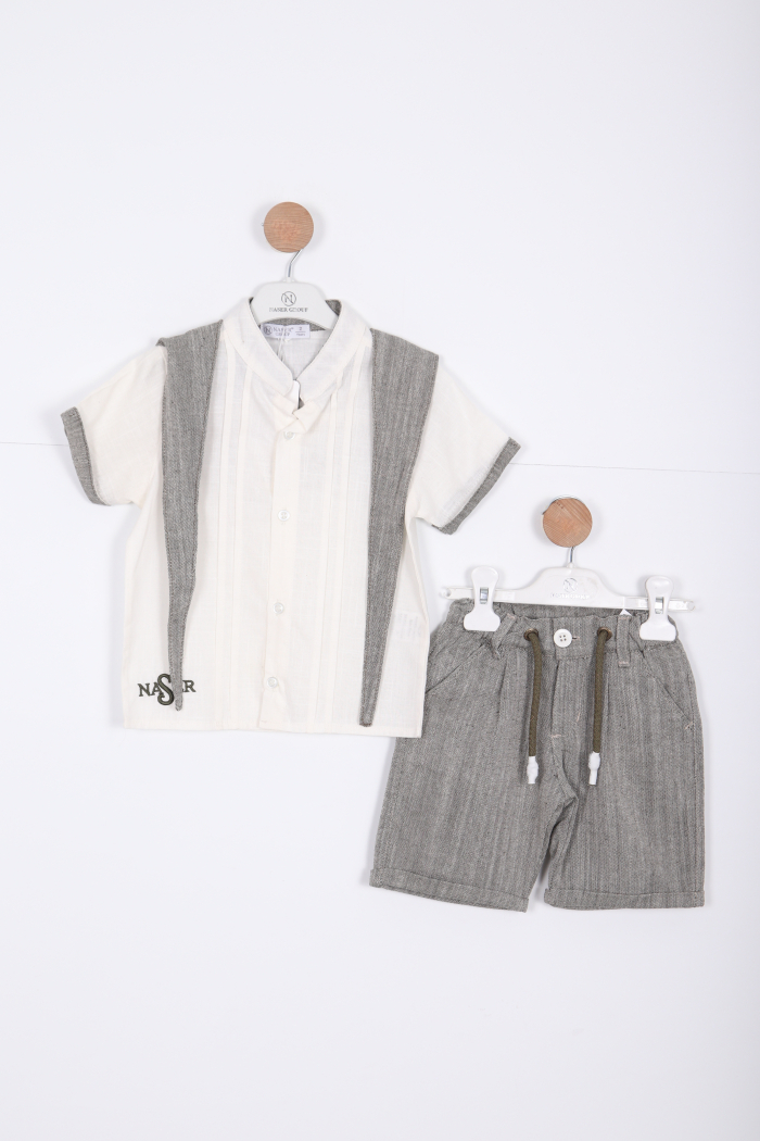 Erkek Çocuk Alt Üst Takım 1-5 Yaş 12522 Gri - 5