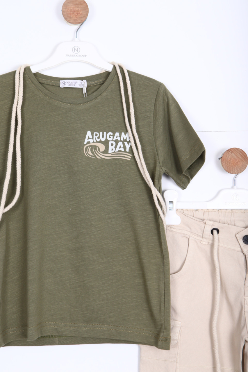 Erkek Çocuk Alt Üst Şort Takım 8-14 Yaş 4144 Yeşil - 3