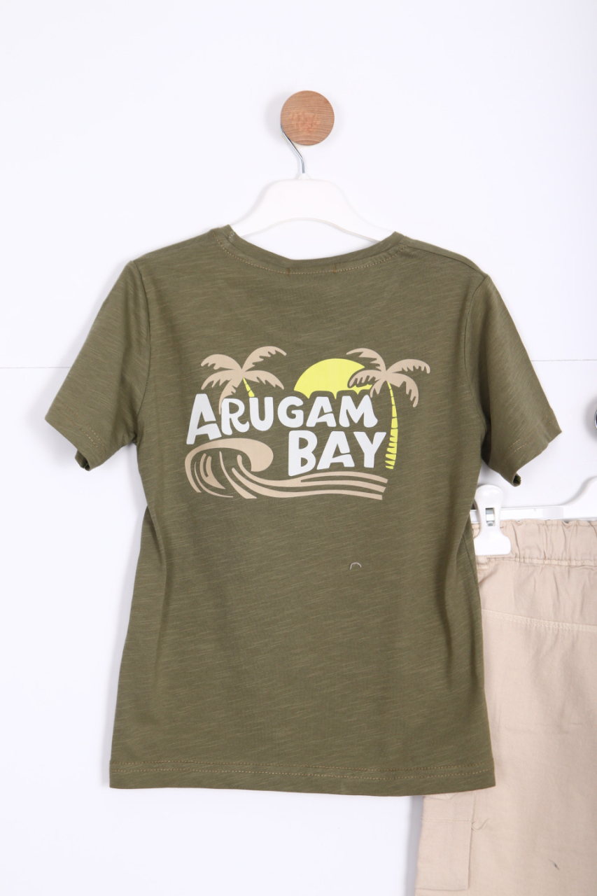 Erkek Çocuk Alt Üst Şort Takım 8-14 Yaş 4144 Yeşil - 6