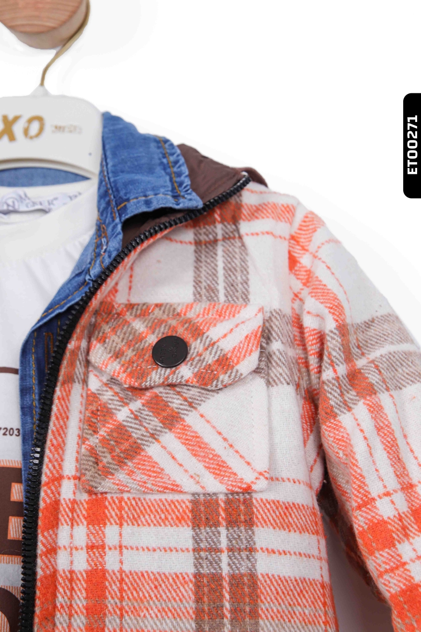 Erkek Çocuk Alt Üst Takım 1-3 Yaş 11052 Kahverengi - 2