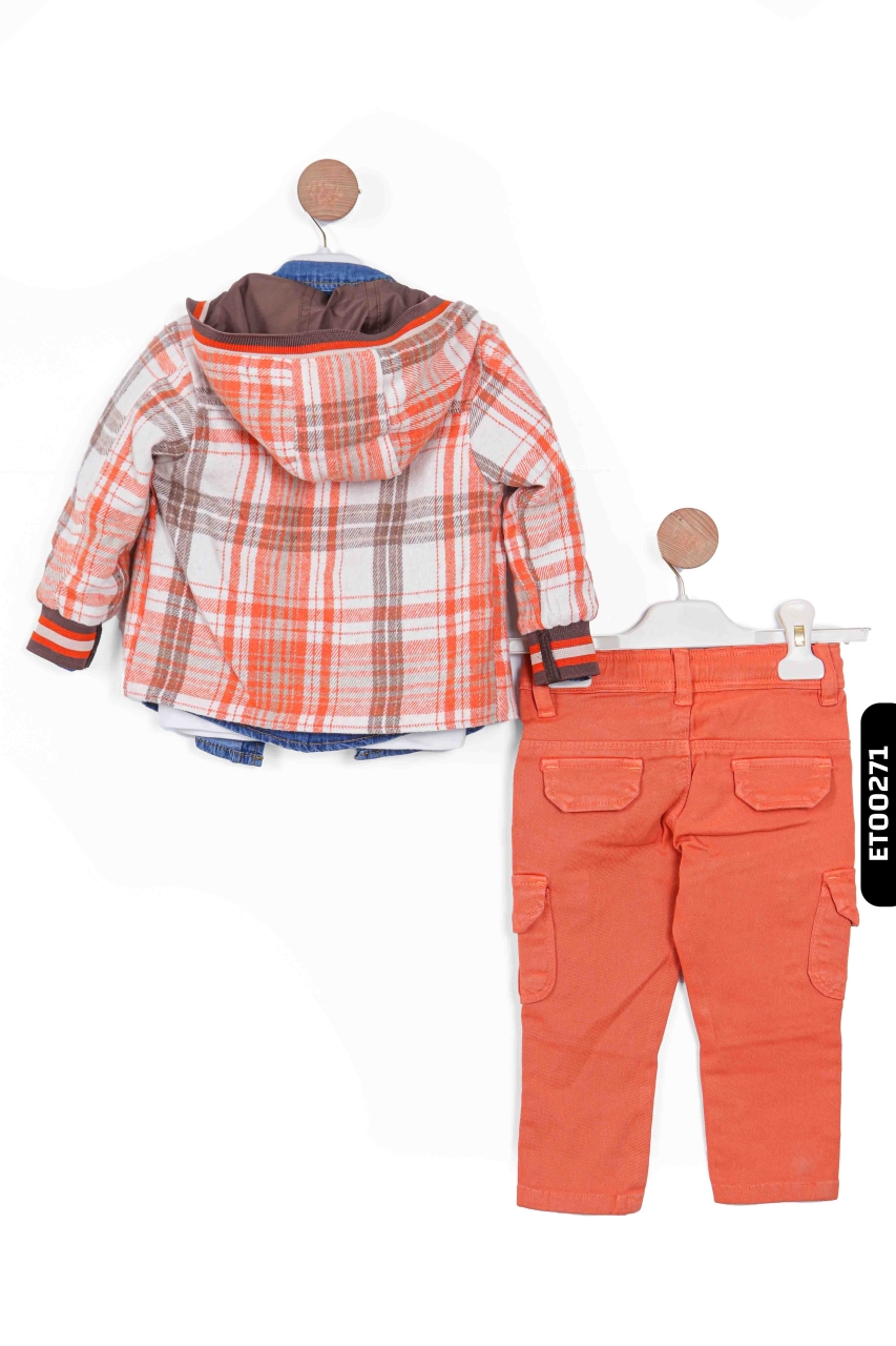 Erkek Çocuk Alt Üst Takım 1-3 Yaş 11052 Kahverengi - 6