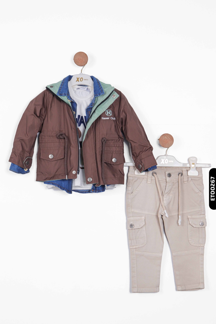 Erkek Çocuk Alt Üst Takım 12-36 Ay 11055 Kahverengi - 3