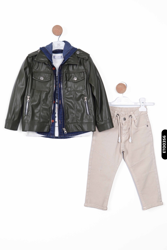 Erkek Çocuk Alt Üst Takım 2-5 Yaş 12052 Haki - 1