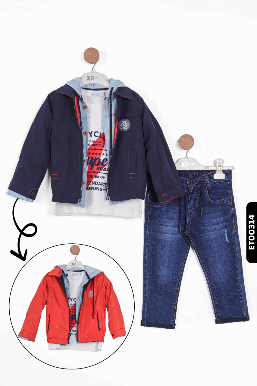 Erkek Çocuk Alt Üst Takım 12-36 Ay 12054 Kırmız - Lacivert - 1