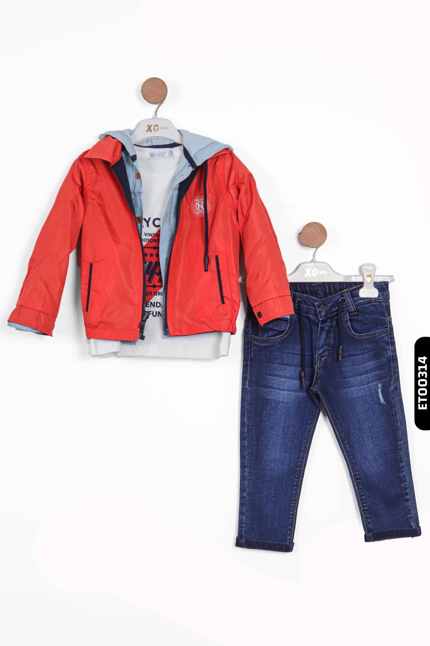 Erkek Çocuk Alt Üst Takım 12-36 Ay 12054 Kırmız - Lacivert - 3