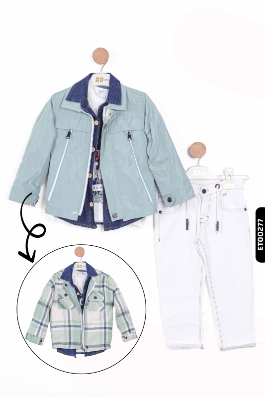 Erkek Çocuk Alt Üst Takımı 2-5 Yaş 12062 Mint - 1