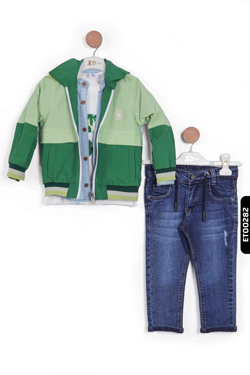 Erkek Çocuk Alt Üst Takımı 2-5 Yaş 12057 Yeşil - 2