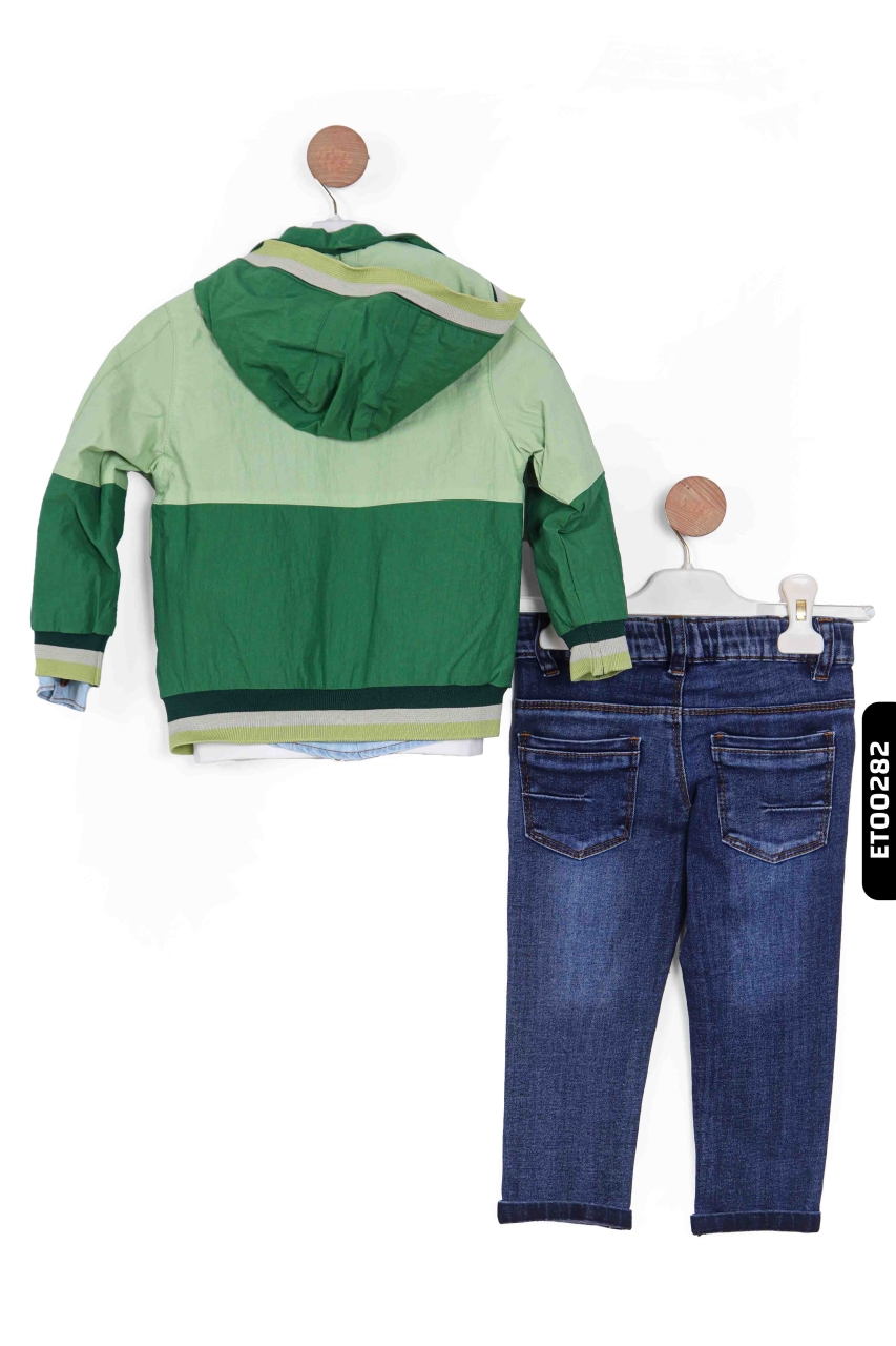 Erkek Çocuk Alt Üst Takımı 2-5 Yaş 12057 Yeşil - 5