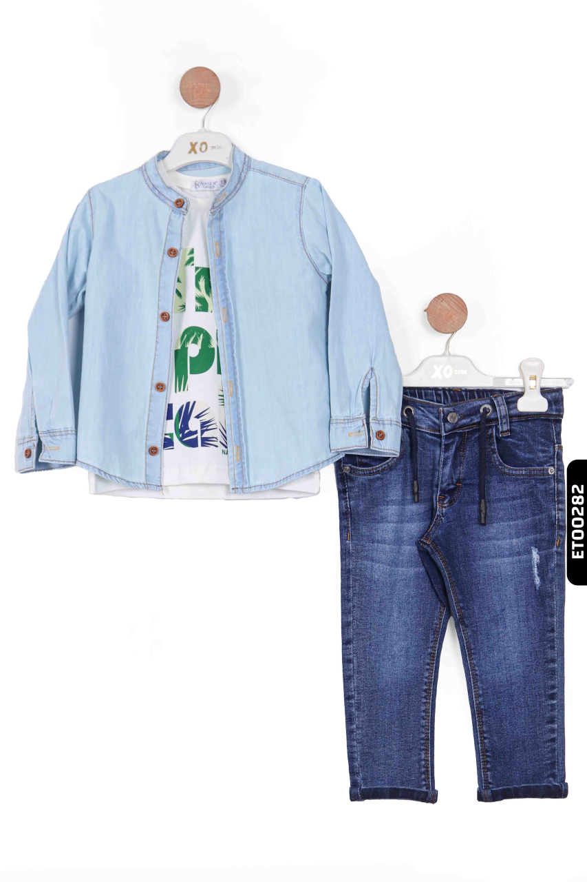 Erkek Çocuk Alt Üst Takımı 2-5 Yaş 12057 Yeşil - 6