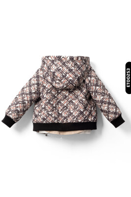 Kapüşonlu Nakışlı Dijital Baskılı Fermuarlı 4'lü Erkek Çocuk Alt Üst Takım 6-36 Ay 1130 Bej - Siyah - 2