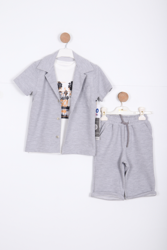 Erkek Çocuk Alt Üst Takım 1-5 Yaş 8014 Gri - Top Kids