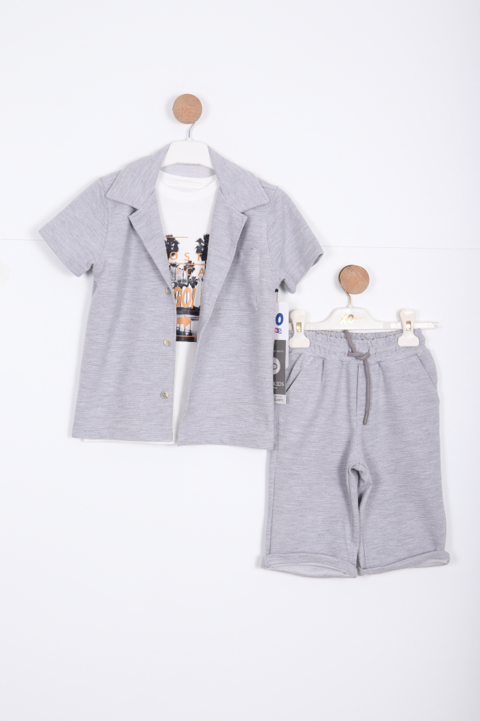 Erkek Çocuk Alt Üst Takım 1-5 Yaş 8014 Gri - 1