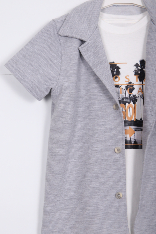 Erkek Çocuk Alt Üst Takım 1-5 Yaş 8014 Gri - 2