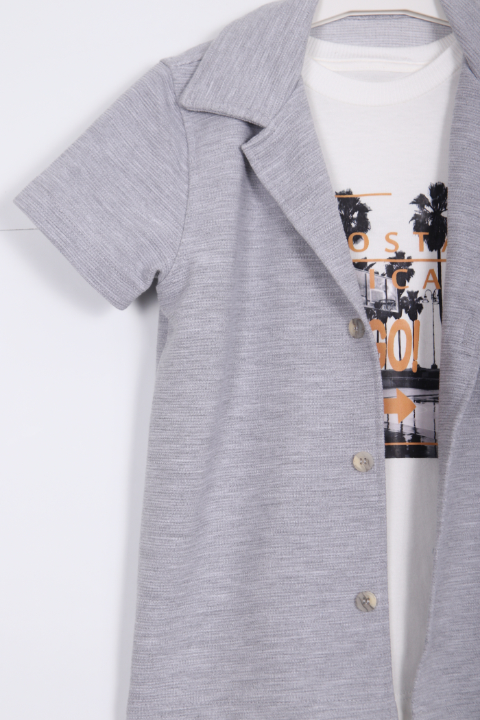 Erkek Çocuk Alt Üst Takım 1-5 Yaş 8014 Gri - 2