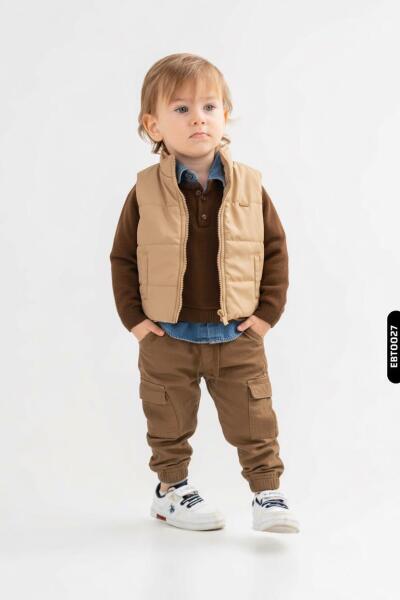 Erkek Çocuk Alt Üst Takım 1-5 Yaş 2535 Kahverengi - Top Kids