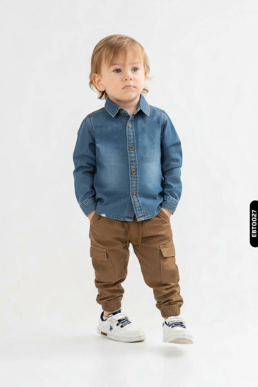 Erkek Çocuk Alt Üst Takım 1-5 Yaş 2535 Kahverengi - 4