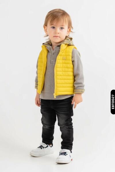Erkek Çocuk Alt Üst Takım 1-5 Yaş 2542 Gri - Sari - Top Kids