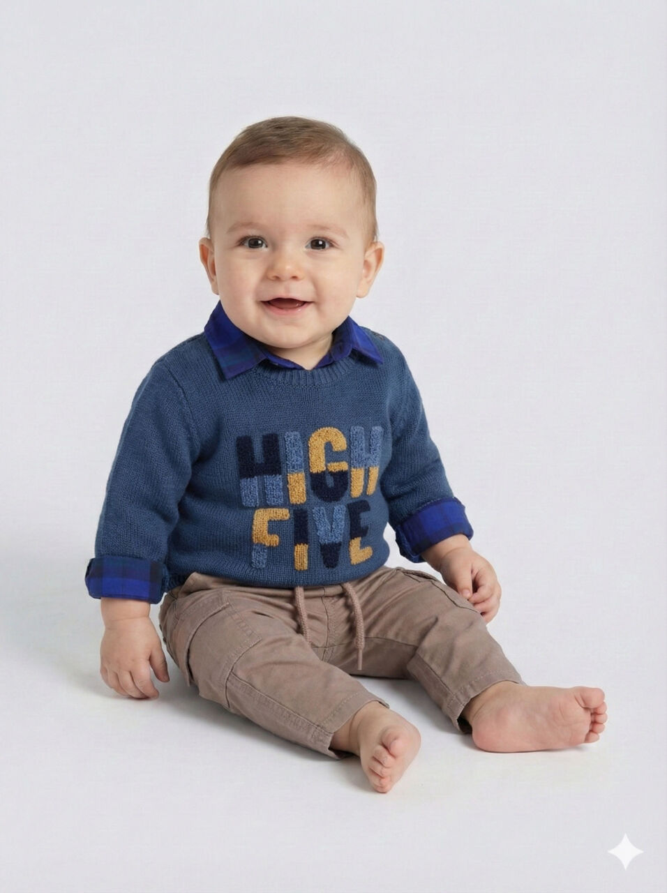 Erkek Çocuk 3'lü ALt Üst Takmı 6-36 Ay 2519 Lacivert - 1