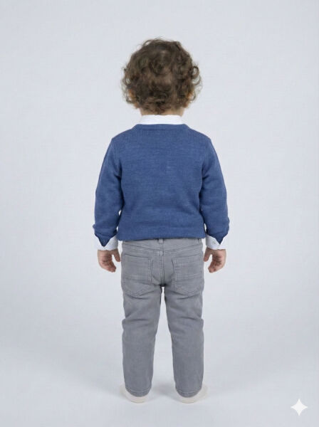 Erkek Çocuk 3'lü Alt Üst Takmı 1-5 Yaş 4253 Mavi - 2